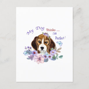 Cartão Postal Meu Cachorro acha que sou uma Ilustração Perfeita 