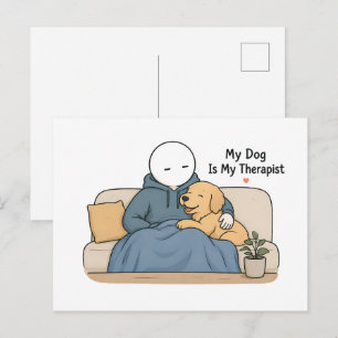 Cartão Postal Meu Cachorro É Meu Terapeuta Meme Engraçado de Ama