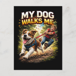 Cartão Postal Meu Cachorro Me Passeia