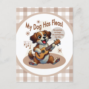 Cartão Postal Meu Cachorro Tem Pulgas Música de Afinação de Ukul