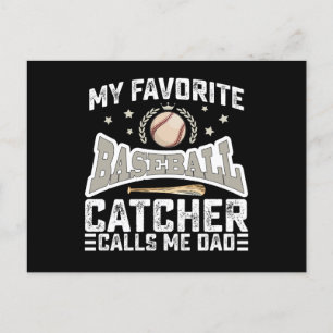 Cartão Postal Meu Catcher de Beisebol Favorito Me Chama de Papai