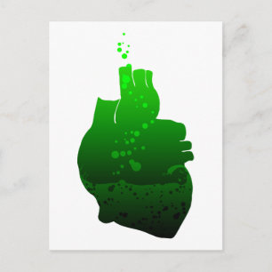 Cartão Postal meu coração bombeia cerveja verde