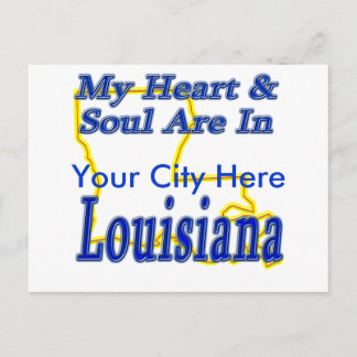 Cartão Postal Meu Coração E Alma Estão Em Louisiana