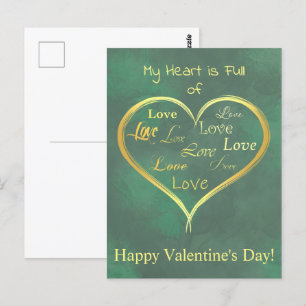 Cartão Postal Meu coração é Cheio de amor, Namorados