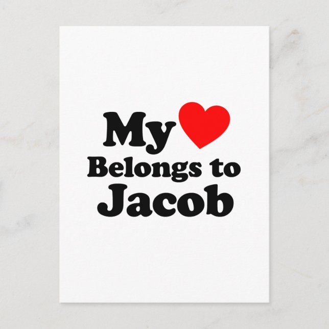 Cartão Postal Meu Coração Pertence a Jacob (Frente)