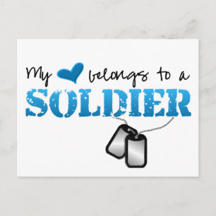 Cartão Postal Meu Coração Pertence A Um Soldado
