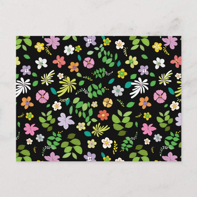 Cartão Postal Meu Design de Flor 5 (Frente)