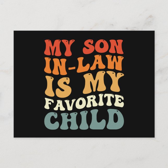 Cartão Postal Meu Genro É Meu Filho Favorito Família Groovy (Frente)