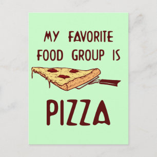 Cartão Postal Meu Grupo de Comidas Favorito é Pizza