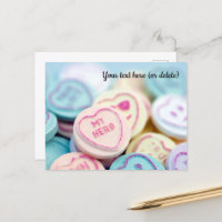 “Meu Herói” Postcard de Doces Coração de Amor