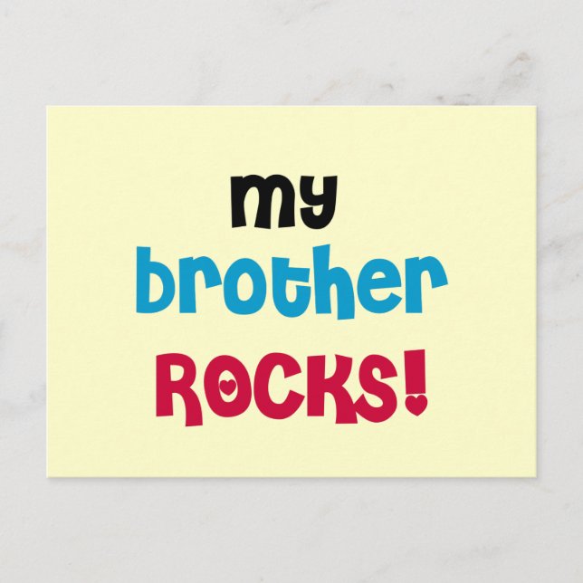 Cartão Postal Meu Irmão Rocks T-shirts e presentes (Frente)