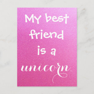 Cartão Postal Meu Melhor Amigo é um Espelho Púrpura Cor-de-Rosa 