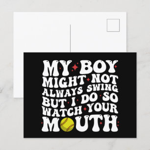 Cartão Postal Meu Menino Pode Não Sempre Rebater Mas Eu Rebato E