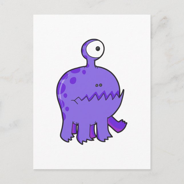Cartão Postal meu monstro ciclope roxo de estimação (Frente)