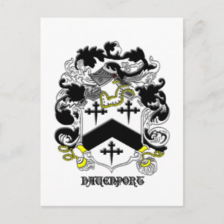 Cartão Postal meu nome_família_crest_preto_davenport
