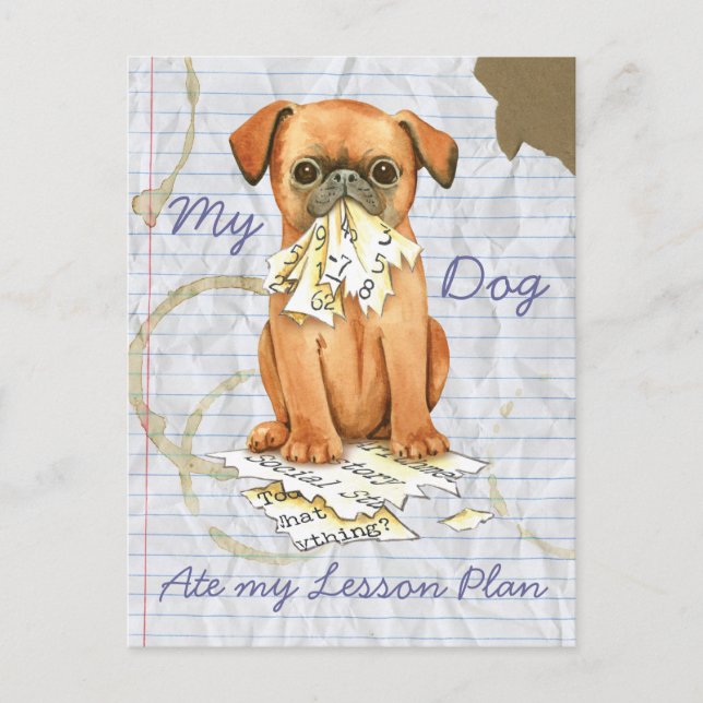 Cartão Postal Meu Petit Brabancon Ate My Lessation Plan (Frente)