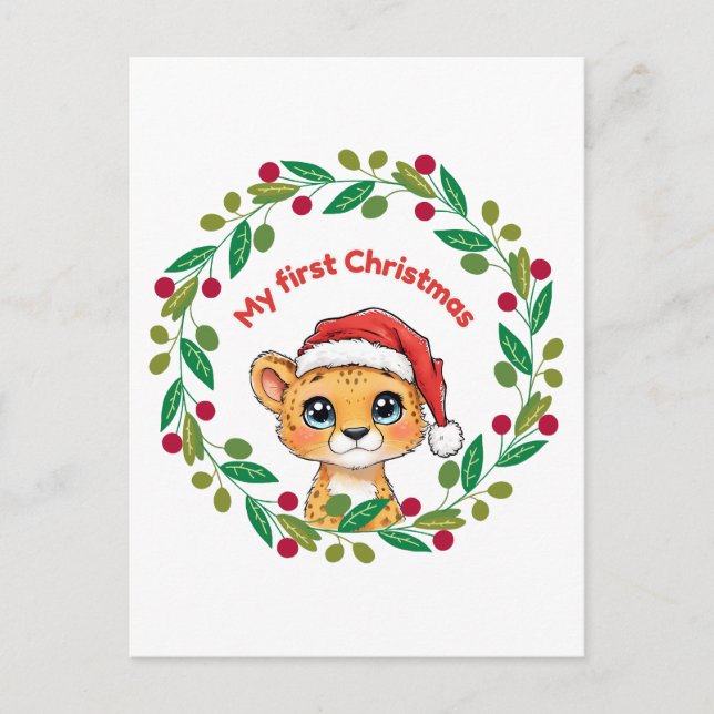 Cartão Postal Meu primeiro enfeite de Natal (Frente)
