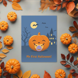 Cartão Postal Meu Primeiro Pacifier de Halloween Abóbora