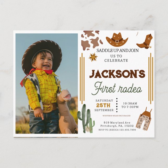 Cartão Postal Meu primeiro primeiro aniversario de fotos do Rode (Frente)