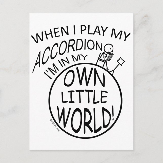 Cartão Postal Meu Próprio Mundo, Acordeão (Frente)