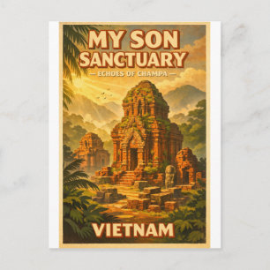 Cartão Postal Meu Santuário de My Son, Vietnã, em um clássico