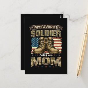 Cartão Postal Meu soldado favorito me chama de mãe