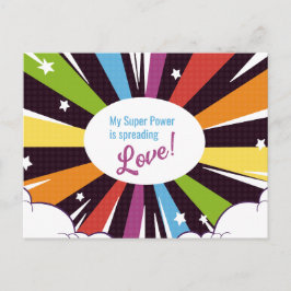 Cartão Postal Meu Super Poder está espalhando amor.