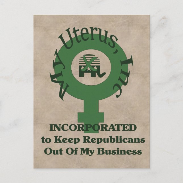 Cartão Postal Meu útero, Inc (Frente)