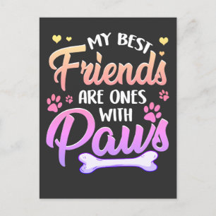 Cartão Postal Meus melhores amigos são aqueles com patas