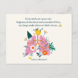 Cartão Postal Meus Pulmões Sorriem Quando Pensamos em Você