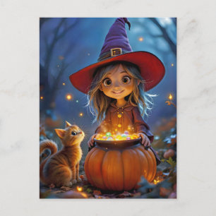 Cartão Postal Mexendo um Pouco de Magia! Bruxa fofa, personaliza
