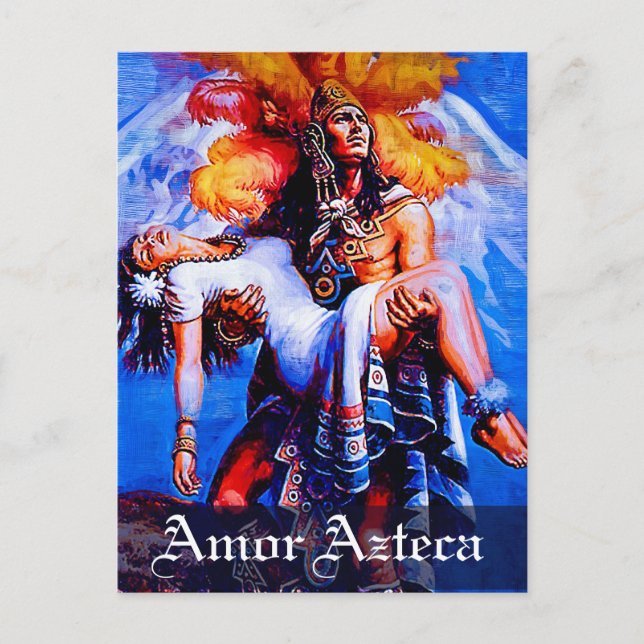 Cartão Postal Mexicano Aztec Legend Iztaccihuatl Popocatepetl (Frente)