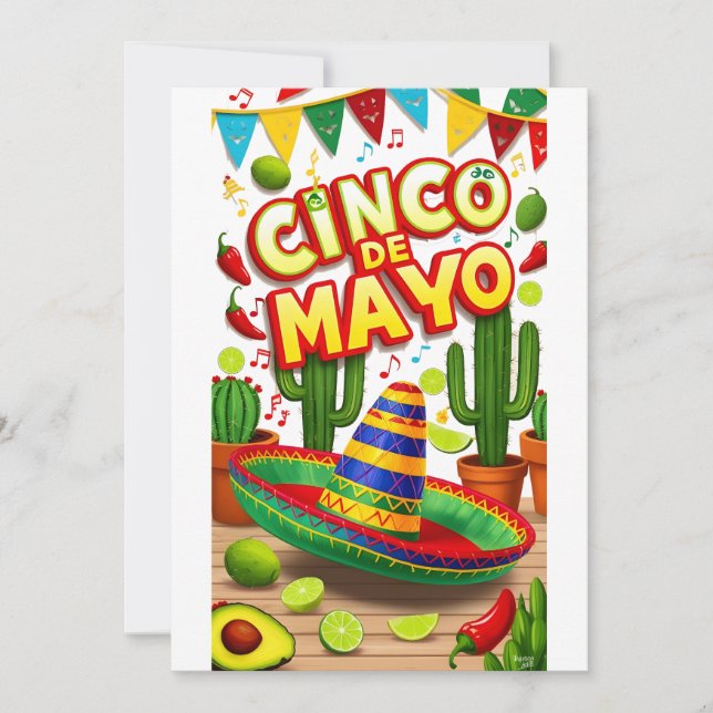 Cartão Postal Mexicano da Hora da Festa (Frente)