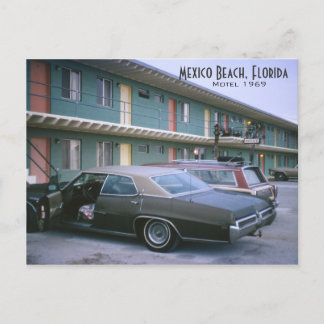 Cartão Postal Mexico Beach, Florida 1969 Retro Motel Postcard
