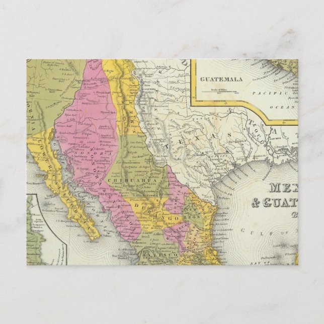 Cartão Postal México e Guatemala (Frente)