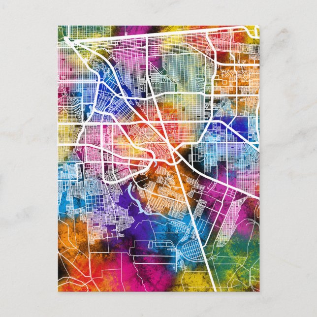 Cartão Postal México: Mapa da Cidade do México (Frente)