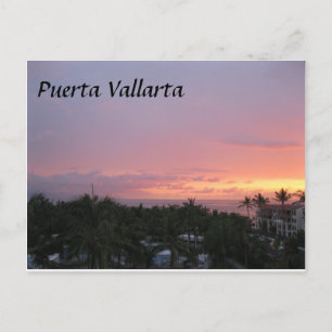 Cartão Postal México Puerta Vallarta pôr do sol férias