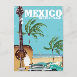Cartão Postal México - viagem por poster de viagens de Avião.