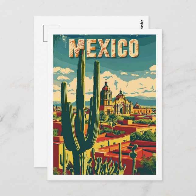 Cartão Postal México Vintage Familiar Viagem (Frente/Verso)