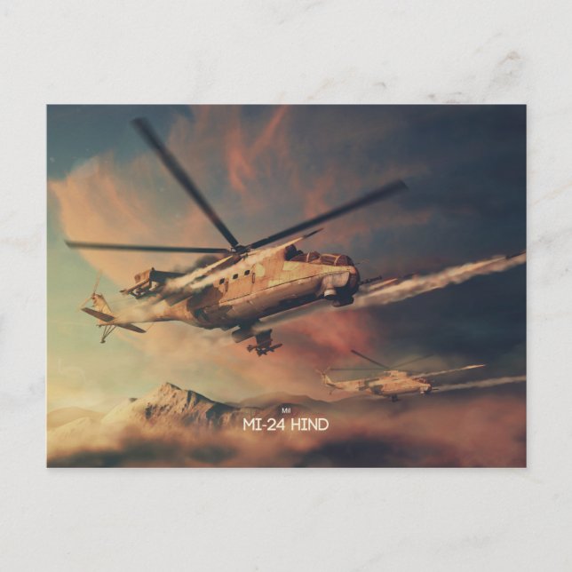 Cartão postal Mi-24 Hind (Frente)