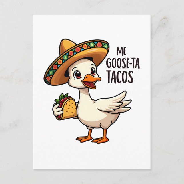 Cartão Postal Mi Ganso ta tacos Camiseta engraçada de amantes de (Frente)