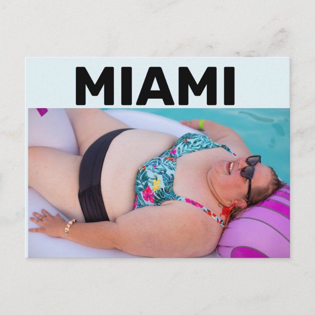 Cartão Postal MIAMI BBW BIG BIG BIKINI GIRL EM PRAIA Cartão-post (Frente)