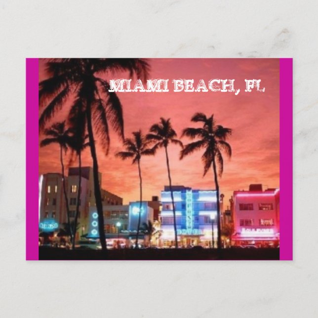 Cartão Postal Miami Beach, Flórida (Frente)
