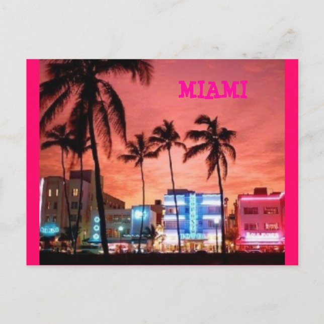 Cartão Postal Miami Beach, Flórida (Frente)