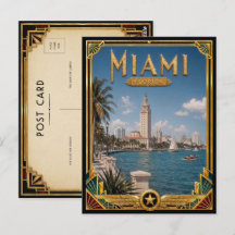 Miami Flórida Arte Deco Vintage Idade Dourada