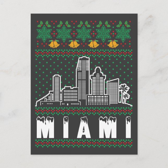 Cartão Postal Miami Florida Ugly Christmas (Frente)