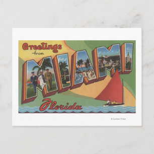 Cartão Postal Miami, FloridaLarge Letter ScenesMiami, FL 2