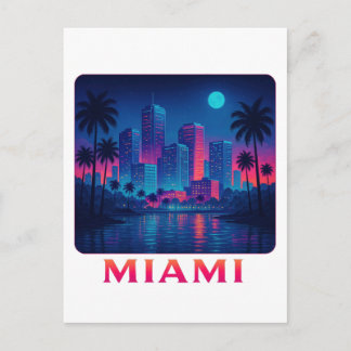 Cartão Postal Miami Moonrise - Horizonte Neon