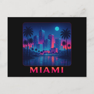 Cartão Postal Miami Moonrise - Horizonte Neon