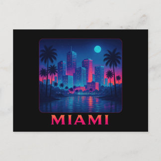 Cartão Postal Miami Moonrise - Horizonte Neon